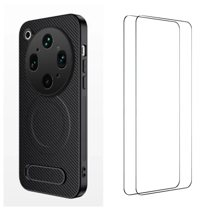 Coque Oppo Find X9 Ultra Magnétique Carbone Support avec 2 Verres Trempés