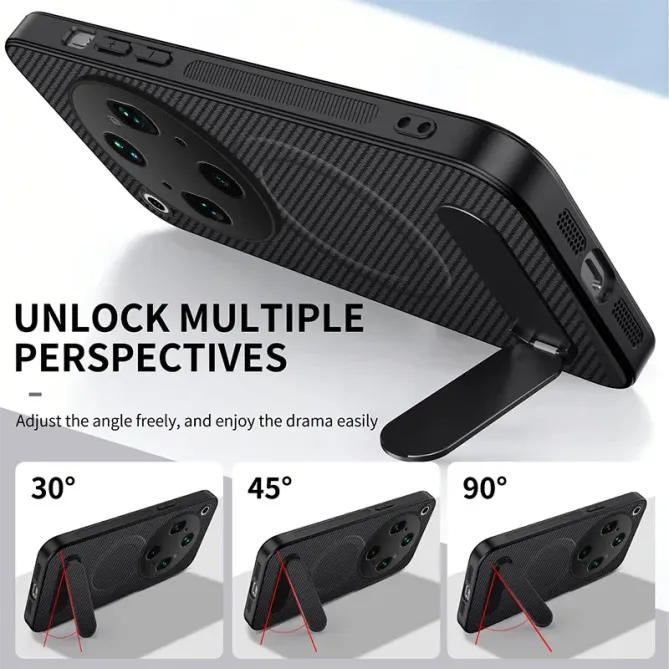 Coque Oppo Find X9 Ultra Magnétique Carbone Support avec 2 Verres Trempés