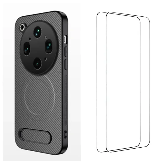 Coque Oppo Find X9 Ultra Magnétique Carbone Support avec 2 Verres Trempés