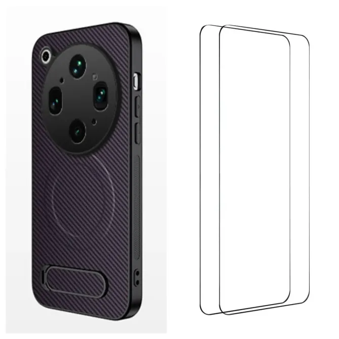 Coque Oppo Find X9 Ultra Magnétique Carbone Support avec 2 Verres Trempés