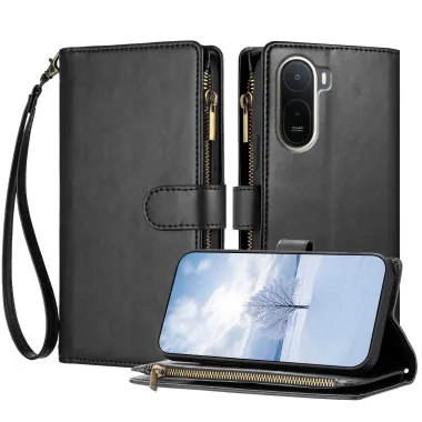 Housse Xiaomi Redmi A7 Pro Cuir PU Portefeuille Zippée Dragonne