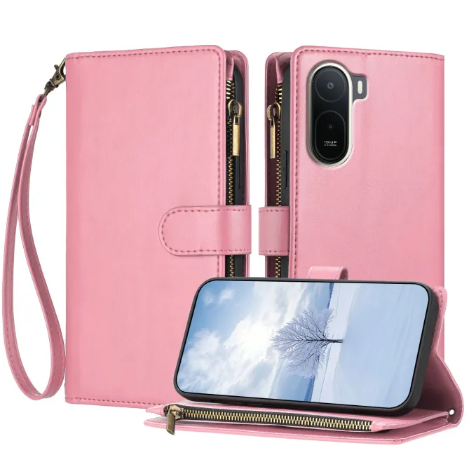 Housse Xiaomi Redmi A7 Pro Cuir PU Portefeuille Zippée Dragonne