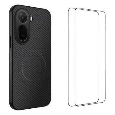 Coque Xiaomi Redmi A7 Pro Magnétique Carbone Support avec 2 Verres Trempés