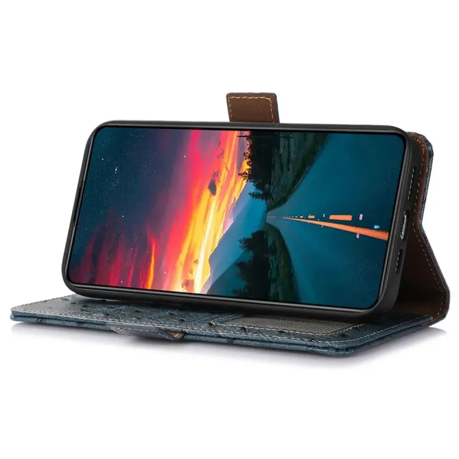 Housse Honor 600 Lite Cuir Véritable Autruche RFID