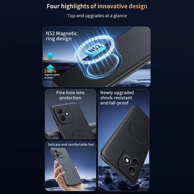 Coque Honor 600 Lite Cuir Magnetic Series