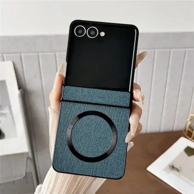 Coque Samsung Galaxy Z Flip7 Magnétique Texture Tissu
