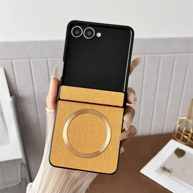 Coque Samsung Galaxy Z Flip7 Magnétique Texture Tissu