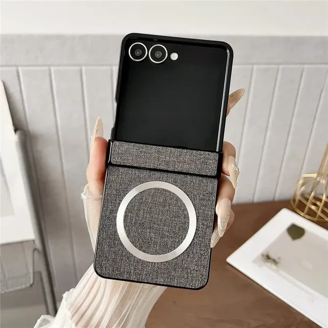 Coque Samsung Galaxy Z Flip7 Magnétique Texture Tissu
