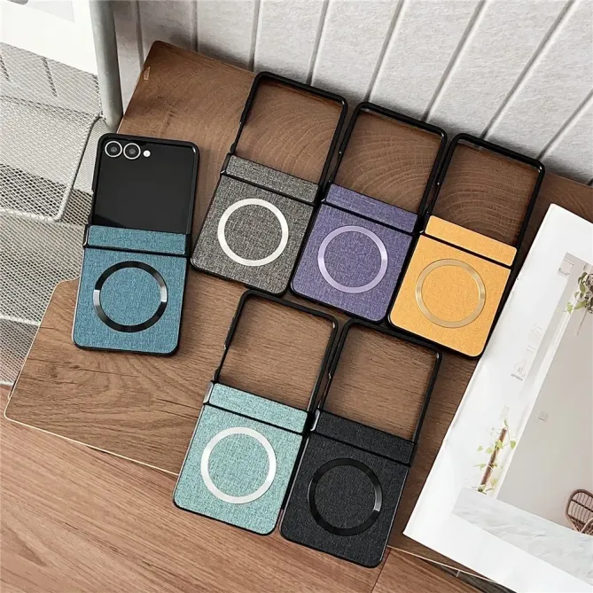 Coque Samsung Galaxy Z Flip7 Magnétique Texture Tissu