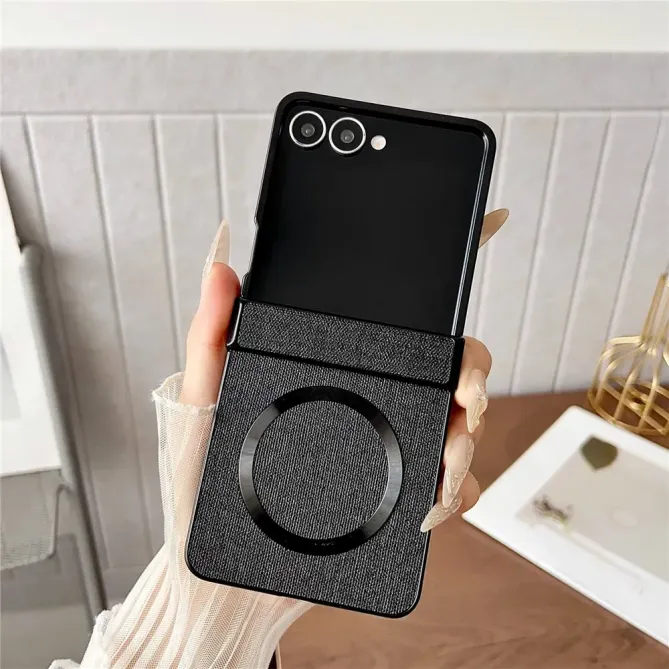 Coque Samsung Galaxy Z Flip7 Magnétique Texture Tissu
