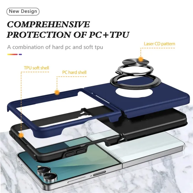 Coque Samsung Galaxy Z Flip 7 Anneau Rotatif Support PC