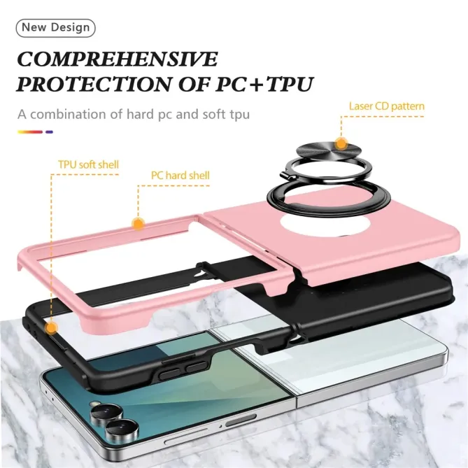 Coque Samsung Galaxy Z Flip 7 Anneau Rotatif Support PC