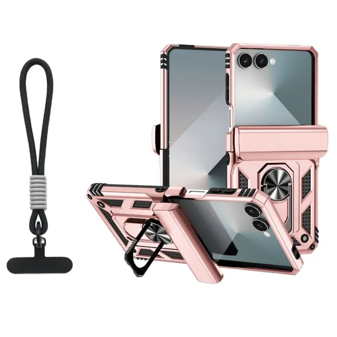 Coque Samsung Galaxy Z Flip 7 Kickstand Charnière Dragonne