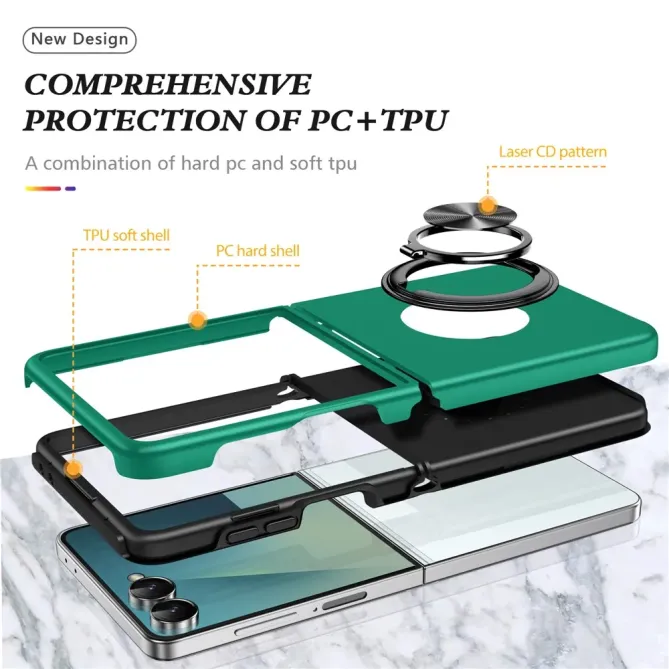 Coque Samsung Galaxy Z Flip 7 Anneau Rotatif Support PC