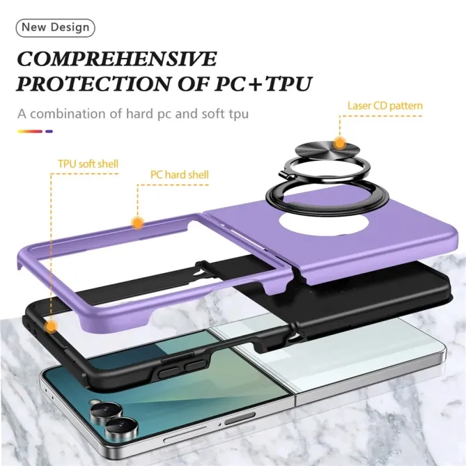 Coque Samsung Galaxy Z Flip 7 Anneau Rotatif Support PC