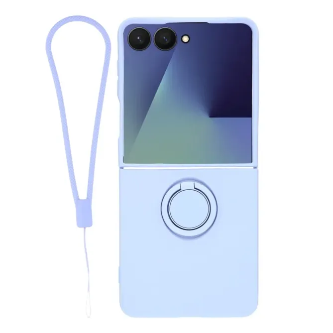 Coque Samsung Galaxy Z Flip7 Silicone Liquide Anneau Support