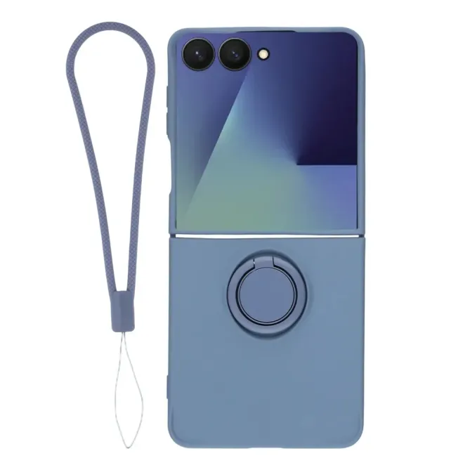 Coque Samsung Galaxy Z Flip7 Silicone Liquide Anneau Support