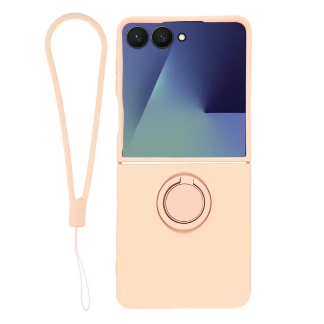 Coque Samsung Galaxy Z Flip7 Silicone Liquide Anneau Support