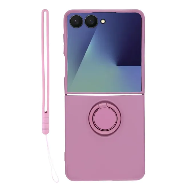 Coque Samsung Galaxy Z Flip7 Silicone Liquide Anneau Support