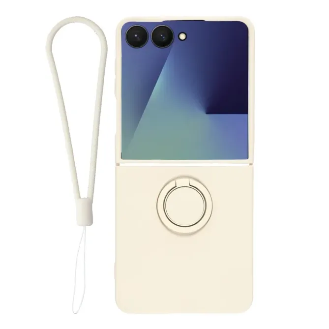 Coque Samsung Galaxy Z Flip7 Silicone Liquide Anneau Support