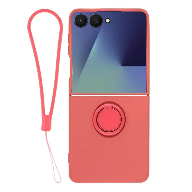 Coque Samsung Galaxy Z Flip7 Silicone Liquide Anneau Support