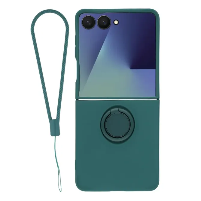Coque Samsung Galaxy Z Flip7 Silicone Liquide Anneau Support
