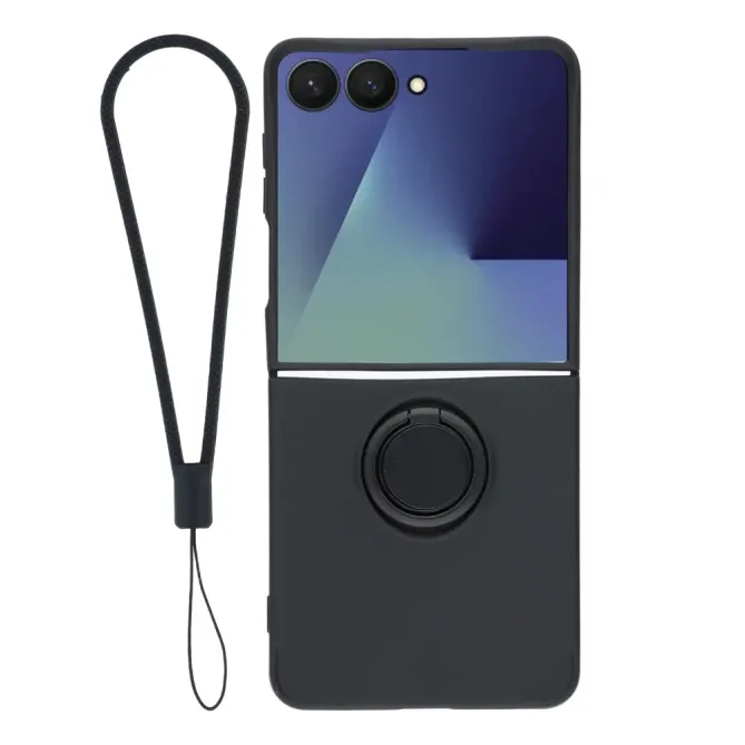 Coque Samsung Galaxy Z Flip7 Silicone Liquide Anneau Support