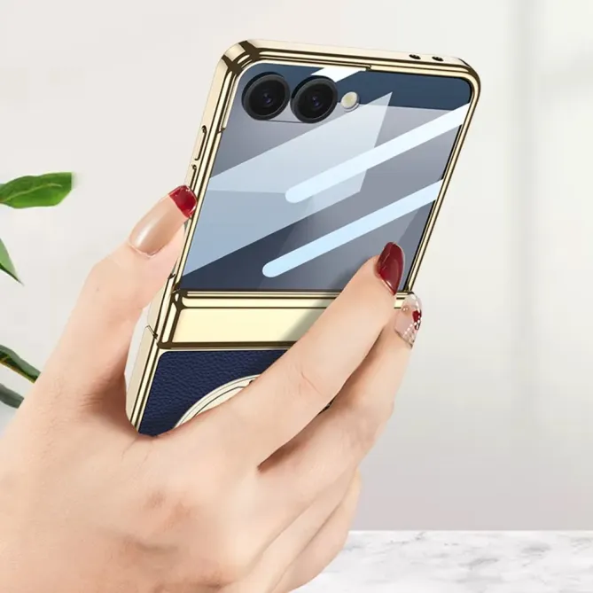 Coque Samsung Galaxy Z Flip 7 Magnétique avec Charnière Effet Cuir