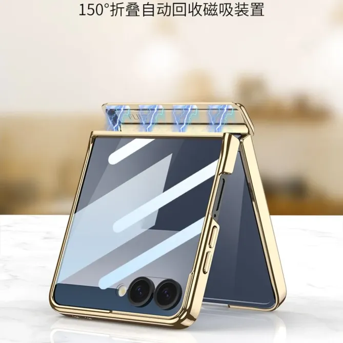 Coque Samsung Galaxy Z Flip 7 Magnétique avec Charnière Effet Cuir