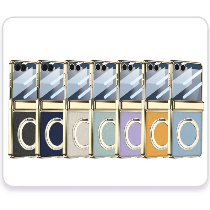 Coque Samsung Galaxy Z Flip 7 Magnétique avec Charnière Effet Cuir