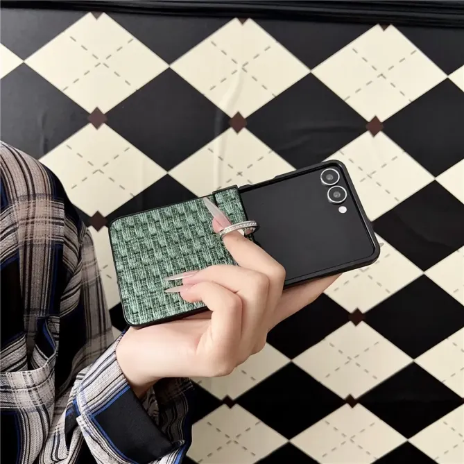 Coque Samsung Galaxy Z Flip 7 Anneau Tissé Support