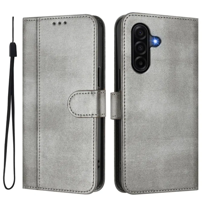 Housse Samsung Galaxy A57 Texture Cuir Rétro avec Dragonne