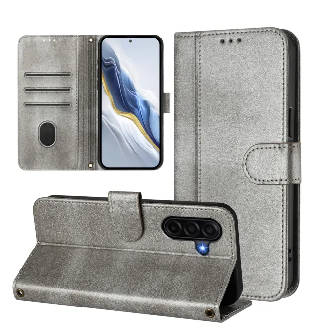 Housse Samsung Galaxy A57 Texture Cuir Rétro avec Dragonne