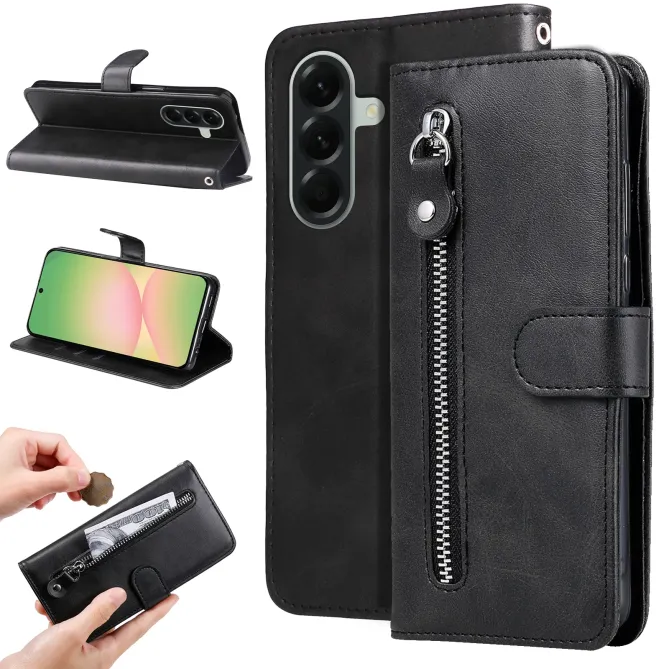 Housse Samsung Galaxy A57 Simili Cuir Portefeuille Zippé