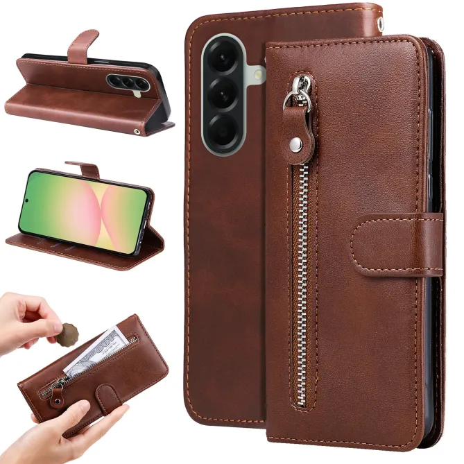 Housse Samsung Galaxy A57 Simili Cuir Portefeuille Zippé