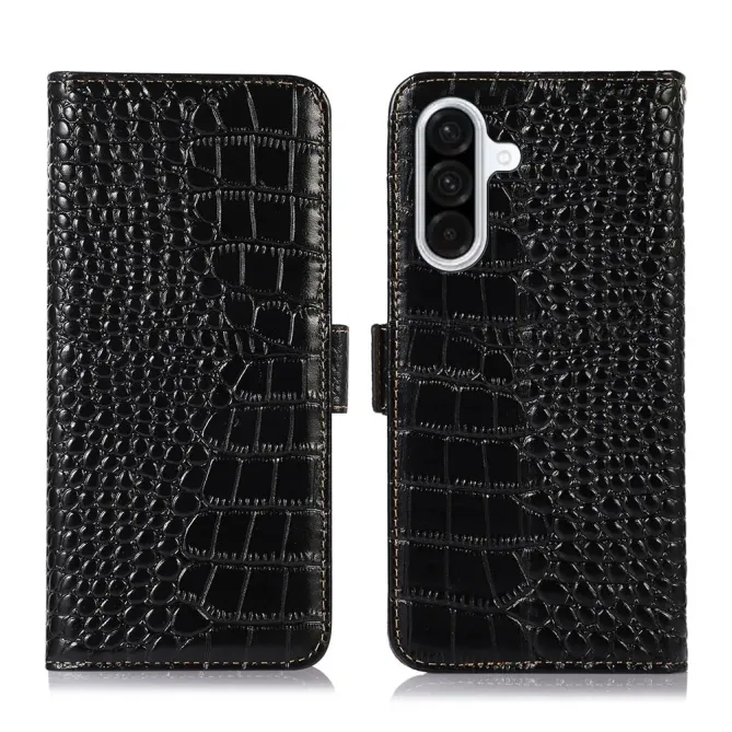 Housse Samsung Galaxy A57 cuir véritable aspect croco