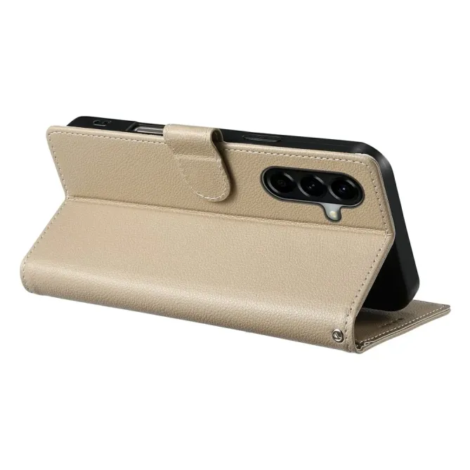 Housse Samsung Galaxy A57 Cuir Texture Grainée avec Lanière