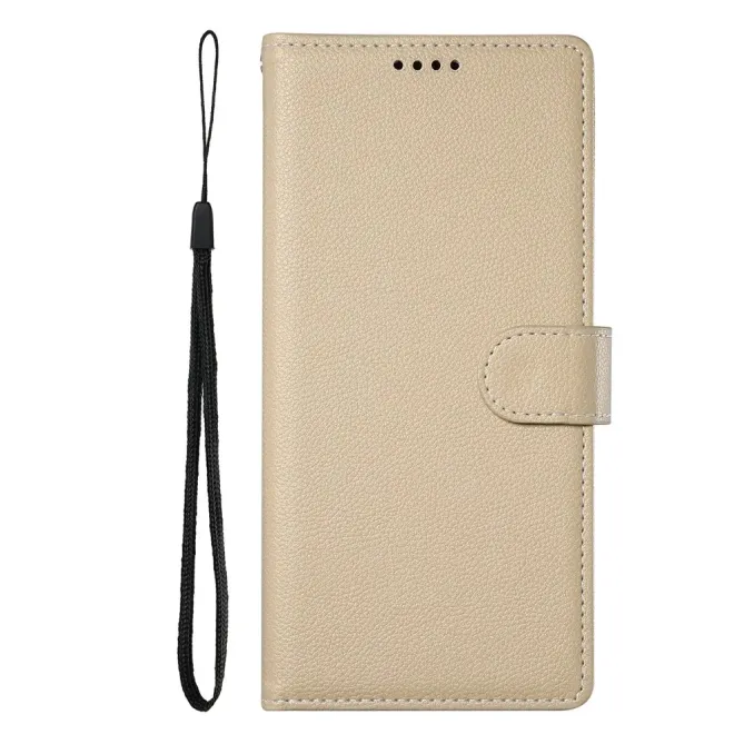 Housse Samsung Galaxy A57 Cuir Texture Grainée avec Lanière