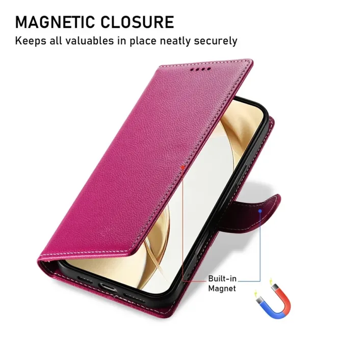 Housse Samsung Galaxy A57 Cuir Texture Grainée avec Lanière