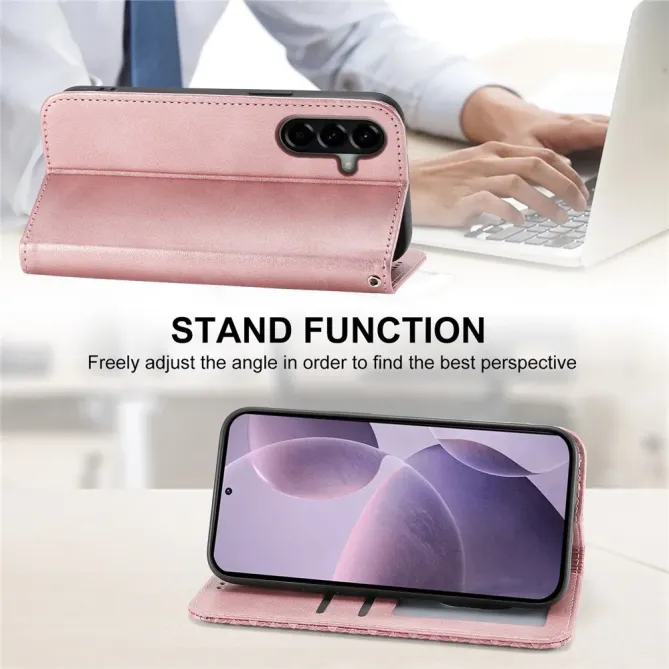 Housse Samsung Galaxy A57 Aspect Cuir Lisse au Design Géométrique