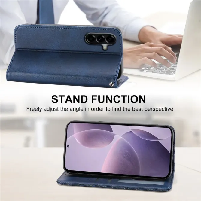 Housse Samsung Galaxy A57 Aspect Cuir Lisse au Design Géométrique