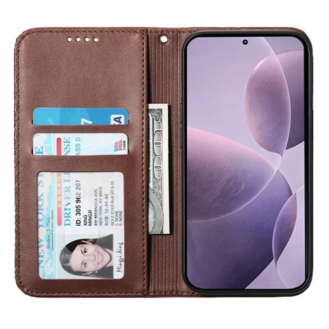 Housse Samsung Galaxy A57 Aspect Cuir Lisse au Design Géométrique