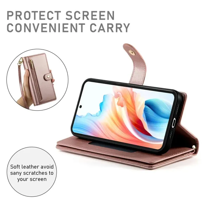 Housse Samsung Galaxy A57 Porte-Cartes Zippé avec Dragonne