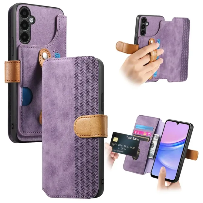 Housse Samsung Galaxy A57 Portefeuille Cuir Rétro avec Sangle