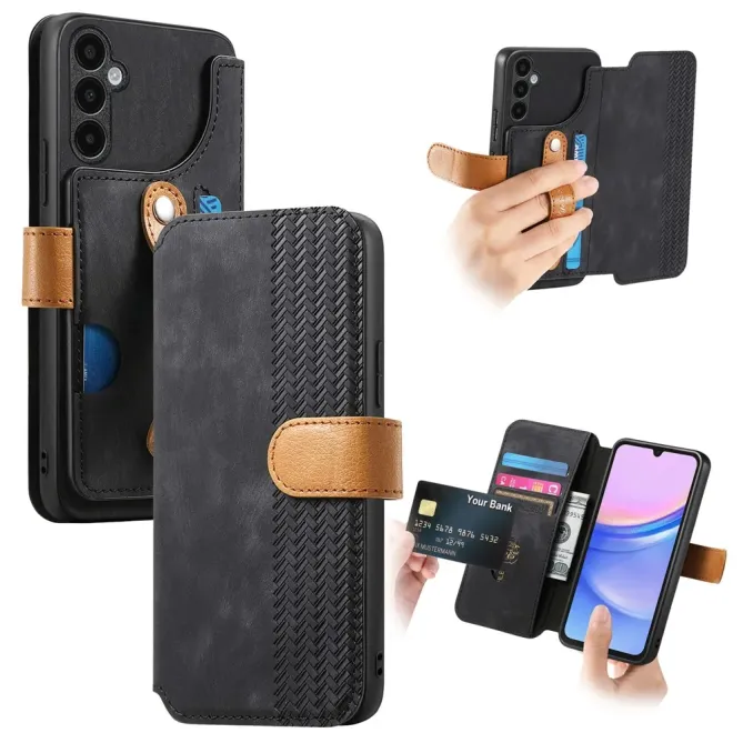 Housse Samsung Galaxy A57 Portefeuille Cuir Rétro avec Sangle