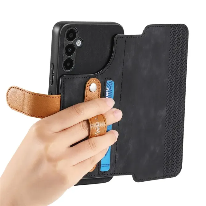 Housse Samsung Galaxy A57 Portefeuille Cuir Rétro avec Sangle