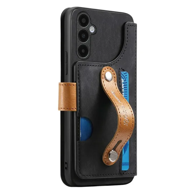 Housse Samsung Galaxy A57 Portefeuille Cuir Rétro avec Sangle