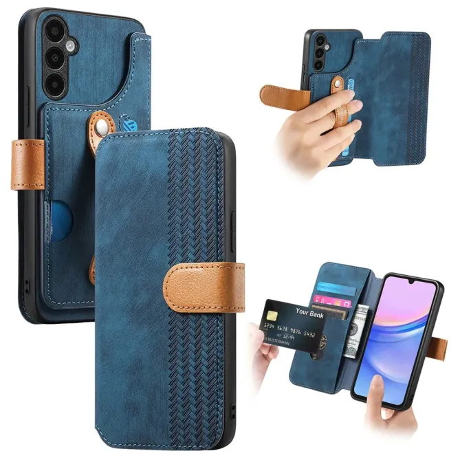 Housse Samsung Galaxy A57 Portefeuille Cuir Rétro avec Sangle