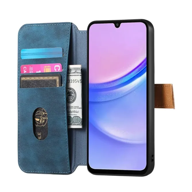 Housse Samsung Galaxy A57 Portefeuille Cuir Rétro avec Sangle