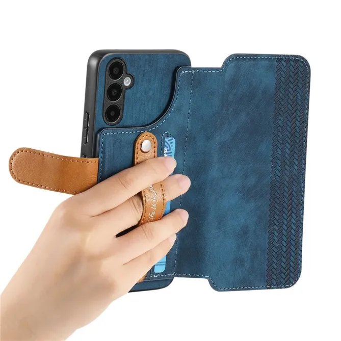 Housse Samsung Galaxy A57 Portefeuille Cuir Rétro avec Sangle